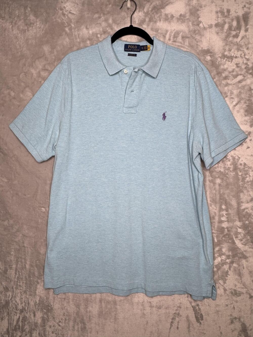 Polo Ralph Lauren Polo Shirt Mens XL Blue Classic Fit Pique Embroidered Pony